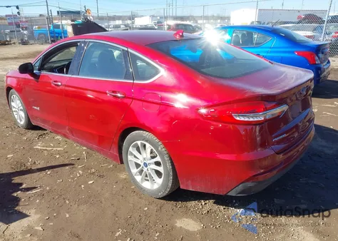 2019 Ford Fusion Hybrid Sel z USA, uszkodzony, nr VIN 3FA6P0MU5KR256064